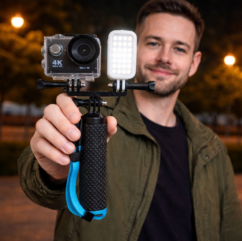 man holding full spectrum camera