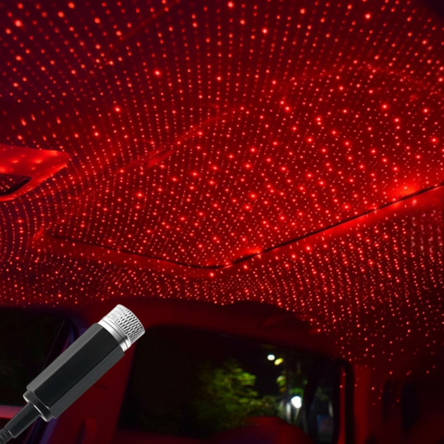 Red Laser Grid Priojection in Car