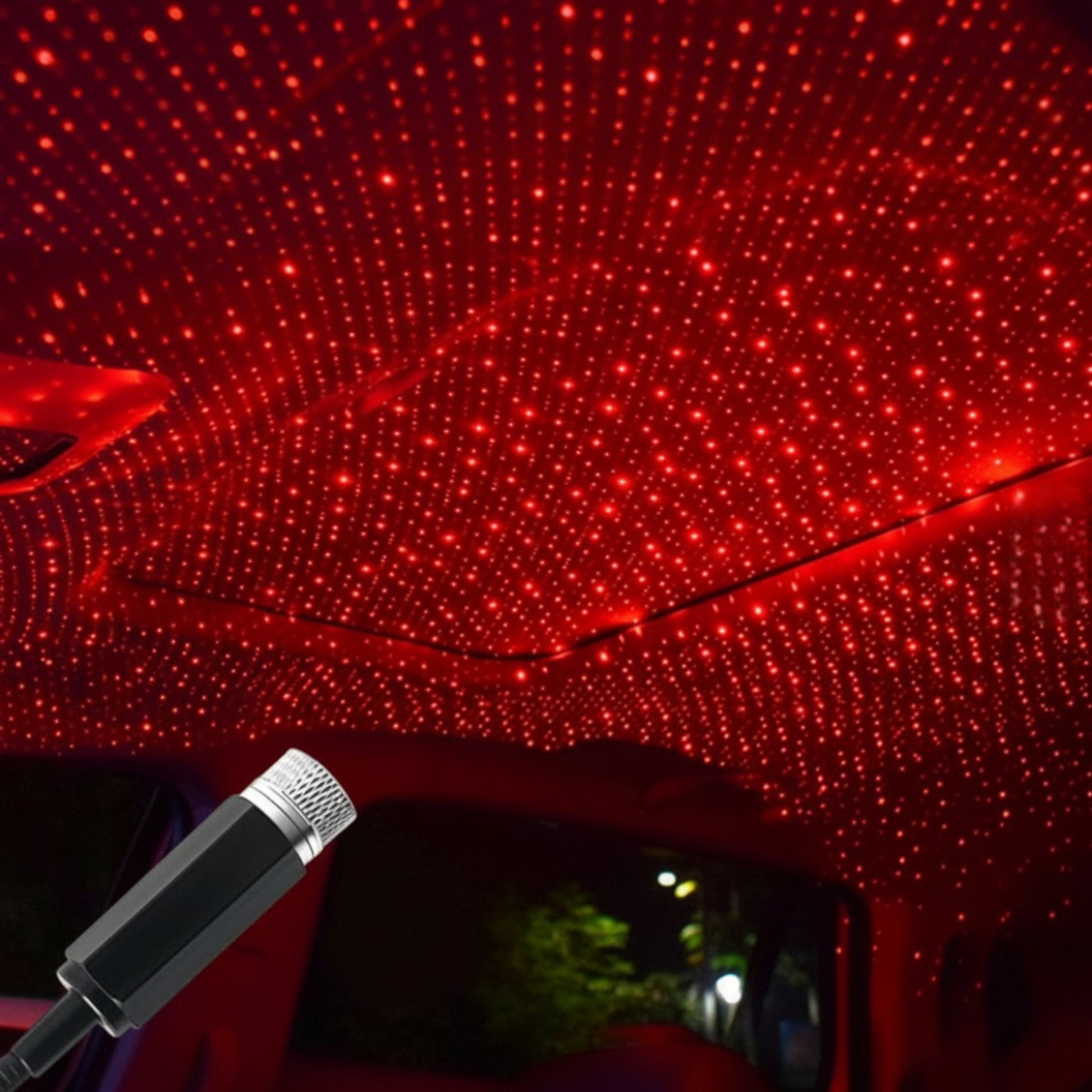 Red Laser Grid Priojection in Car