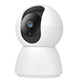 
Motion tracking baby camera in white, featuring a black lens and spherical design, ideal for monitoring infants and security purposes.