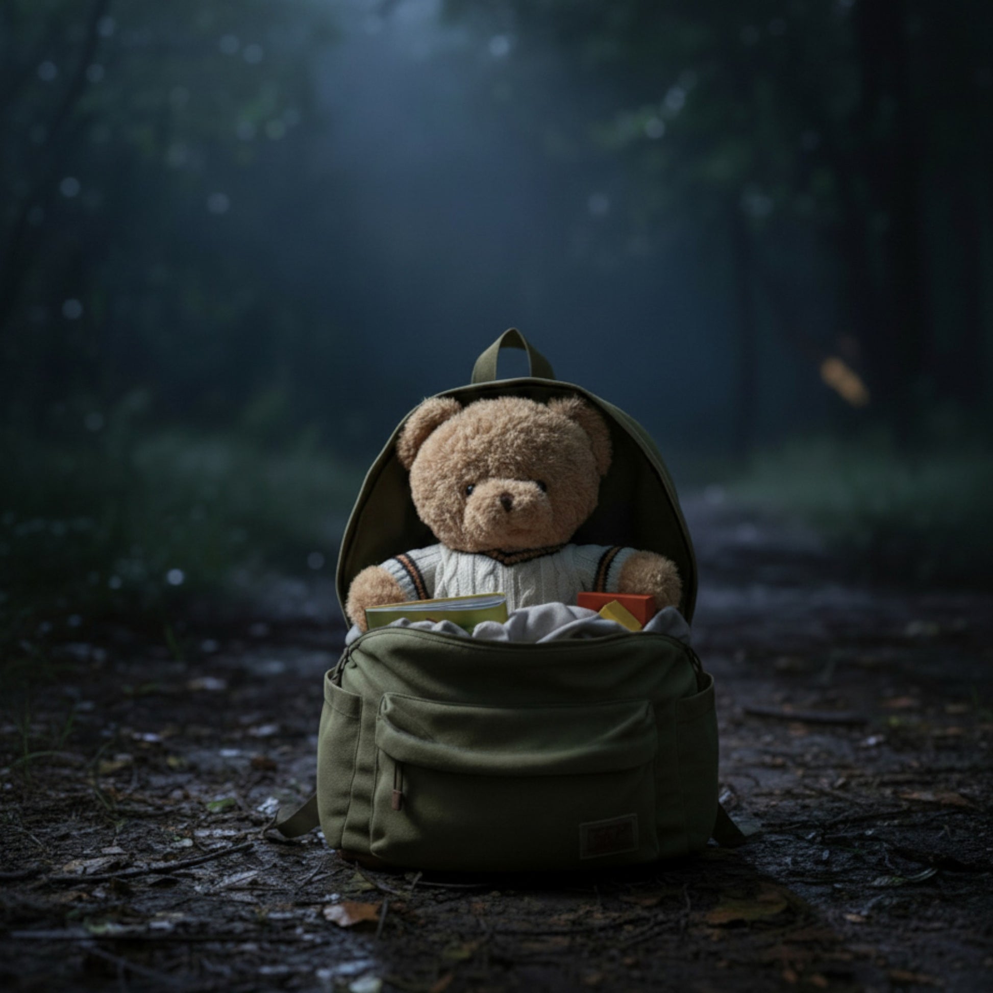 Teddy Pod in backpack